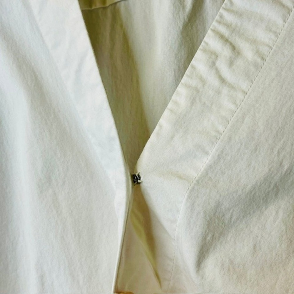 Banana Republic Cotton Puff Sleeve Wrap Side Tie V-Neck Smocked Blouse Sz S - Picture 5 of 10